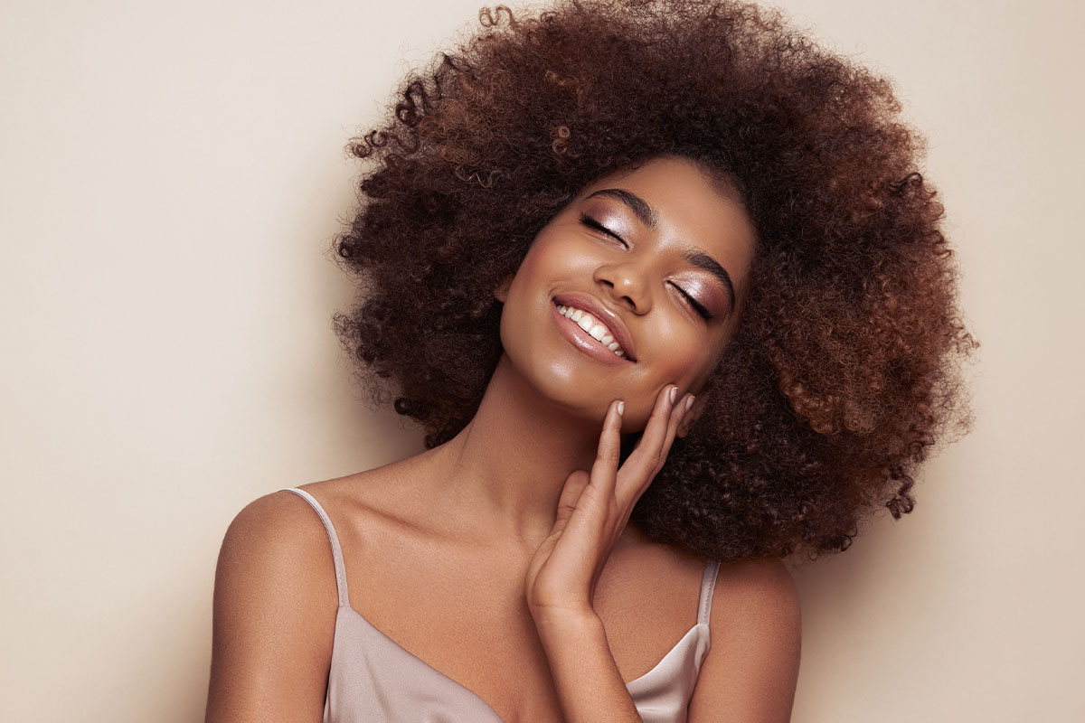 Woman after cheek augmentation in Atlanta.